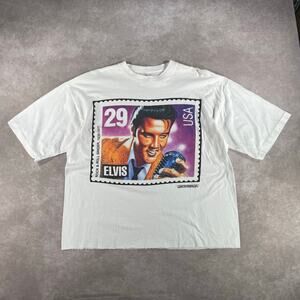 90's Elvis Presley Postage Graphic Vintage T-shirt Men's XL